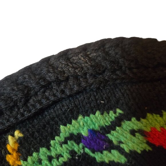 Vintage Christmas Wreath Knit Purse Black Holiday Retro Floral Handbag - Picture 12 of 16